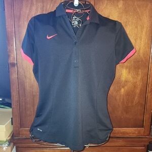 Nike Blue Fitted Button Down Shirt with Polo Collar